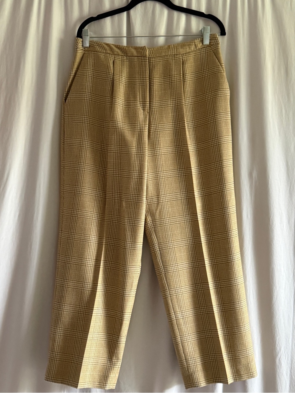 Women’s Vintage Cream Plaid Tailored Talbot Petite Trouser